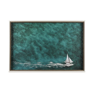 Hobie Sailing by Mercana Studio a Hand Embellished Textured Framed Photo Art Print Matted under Glas