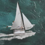 13927 - Hobie Sailing by Mercana Studio a Hand Embellished Textured Framed Photo Art Print Matted under Glas