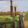 13984 - Rustic Tractors I by Mercana Studio a Hand Embellished Textured Framed Art Print Matted under Glass