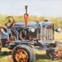 13986 - Rustic Tractors III by Mercana Studio Hand Embellished Textured Framed Art Print Matted under Glass