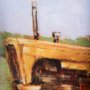13987 - Rustic Tractors IV by Mercana Studio a Hand Embellished Textured Framed Art Print Matted under Glass