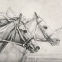 101982-S - Horse Racing I by Mercana Studio a Hand Embellished Textured Canvas