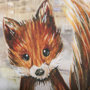 102027-L - City Fox by Mercana Studio a Hand Embellished Textured Canvas