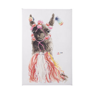 Lama II by Mercana Studio a Hand Embellished Textured Canvas