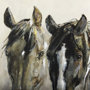 102054-L - Horses by Natali a Hand Embellished Textured Canvas