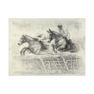 Horse Racing II by Mercana Studio a Hand Embellished Textured Canvas