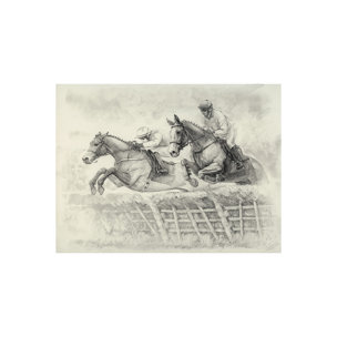 Horse Racing II by Mercana Studio a Hand Embellished Textured Canvas