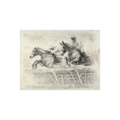 101983-S - Horse Racing II by Mercana Studio a Hand Embellished Textured Canvas