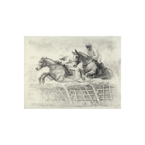 101983-S - Horse Racing II by Mercana Studio a Hand Embellished Textured Canvas