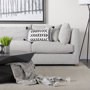 69438 - Kimia 14x26 White/Black Fabric Herringbone w/Fringed Pillow Cover 