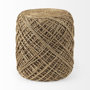 69446 - Allium Brown Handwoven Wool Cylindrical Pouf