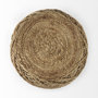 69446 - Allium Brown Handwoven Wool Cylindrical Pouf