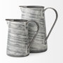 68059 - Serena II 11.2H Large Gray/White Textured Metal Jug