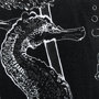 13937 - Fish Black by Mercana Studio a Hand Embellished Textured Framed Art Print Matted under Glass