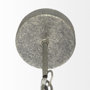 65200 - Phillum (29"x37") Silver Metal Chassis and White Wood Beaded Six Bulb Chandelier 