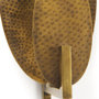 68776 - Clarence 7.0L x 5.3W x 17.0H Metal Hammered Gold Round Wall Sconce
