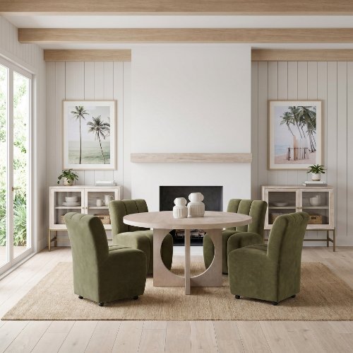 69184 - Liesl 54" Round Barely Gray Finished Wood W/ Circular Top Dining Table