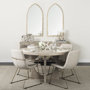 68315 - Sawyer II Beige Fabric Wrap Gold Metal Frame Dining Chair