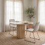68316 - Sawyer I Beige Fabric Seat Gold Metal Frame Dining Chair 
