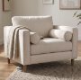 69623 - Loretta 40.7L x 36.2W x 33.9H Cream Fabric Chair W/ Two Bolster Cushions