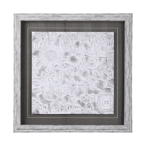 14048 - Vintage Tile Collection I by Mercana Studio a Hand Embellished Textured Framed Art Print