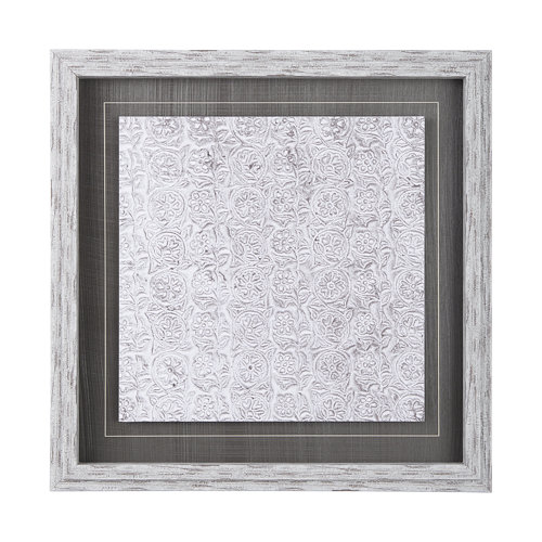 14051 - Vintage Tile Collection IV by Mercana Studio a Hand Embellished Textured Framed Art Print