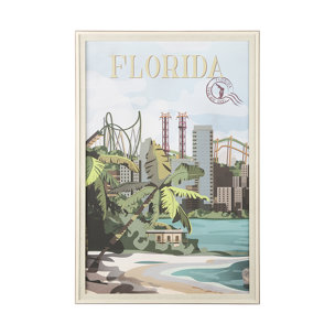 Florida Go USA (XL) by Mercana Studio a Hand Embellished Decograph Framed Art Print under Glass
