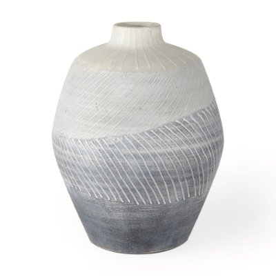 70073 - Blume 10H Off-White w/ Gray Textured Vase