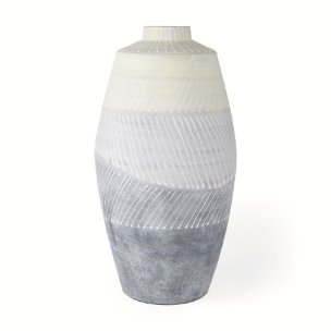 Blume 16.5H Off-White w/ Gray Textured Vase