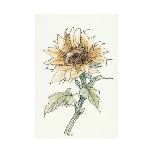 Sunflower II by Mercana Studio a Hand Embellished Textured Canvas