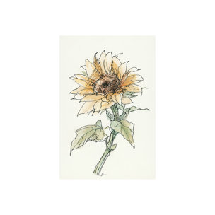 Sunflower II by Mercana Studio a Hand Embellished Textured Canvas