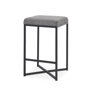 69574 - Frodo 26.4H Gray Fabric Seat W/Black Iron Frame Counter Stool