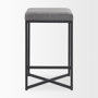 69574 - Frodo 26.4H Gray Fabric Seat W/Black Iron Frame Counter Stool