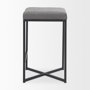 69574 - Frodo 26.4H Gray Fabric Seat W/Black Iron Frame Counter Stool
