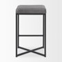 69574 - Frodo 26.4H Gray Fabric Seat W/Black Iron Frame Counter Stool