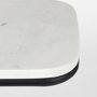 69212 - Kyra 12.0L x 20.0W x 23.0H White Marble Top W/Black Iron Frame C-Shaped End and Side Table