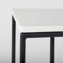 69212 - Kyra 12.0L x 20.0W x 23.0H White Marble Top W/Black Iron Frame C-Shaped End and Side Table