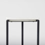 69212 - Kyra 12.0L x 20.0W x 23.0H White Marble Top W/Black Iron Frame C-Shaped End and Side Table