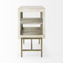 69292 - Arelius 36L x 18W x 32H White Wood, Gold Metal Base w/ 2 Glass Doors Accent Cabinet