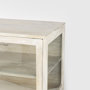 69292 - Arelius 36L x 18W x 32H White Wood, Gold Metal Base w/ 2 Glass Doors Accent Cabinet