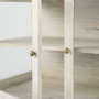 69292 - Arelius 36L x 18W x 32H White Wood, Gold Metal Base w/ 2 Glass Doors Accent Cabinet