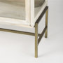 69292 - Arelius 36L x 18W x 32H White Wood, Gold Metal Base w/ 2 Glass Doors Accent Cabinet