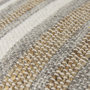 69502 - Aahana 16.0L x 16.0W x 16.0H White/Taupe/Gray Striped Hemp and Cotton Pouf