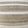 69502 - Aahana 16.0L x 16.0W x 16.0H White/Taupe/Gray Striped Hemp and Cotton Pouf