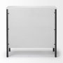 68267 - Savannah White Fir Veneer w/ Gray Metal 2-Door Accent Cabinet