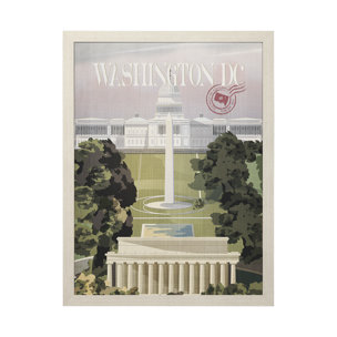Washington DC Go USA (L) by Mercana Studio a Hand Embellished Decograph Framed Art Print