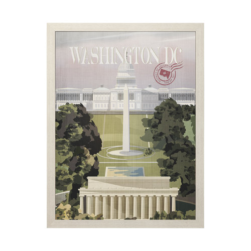 14059 - Washington DC Go USA (L) by Mercana Studio a Hand Embellished Decograph Framed Art Print