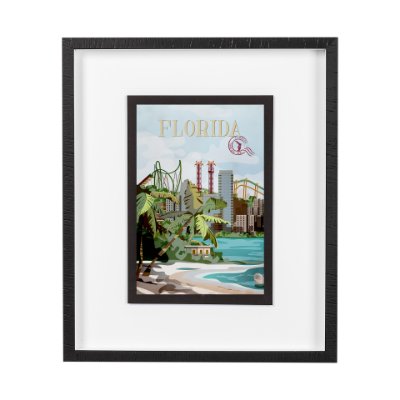 14062 - Florida Go USA (M) by Mercana Studio a Framed Art Print Matted under Glass