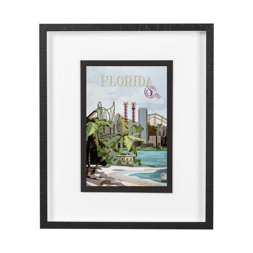 14062 - Florida Go USA (M) by Mercana Studio a Framed Art Print Matted under Glass