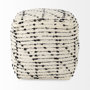 69505 - Aarohi 16.0L x 16.0W x 16.0H Cream/Black Cotton Patterned Pouf